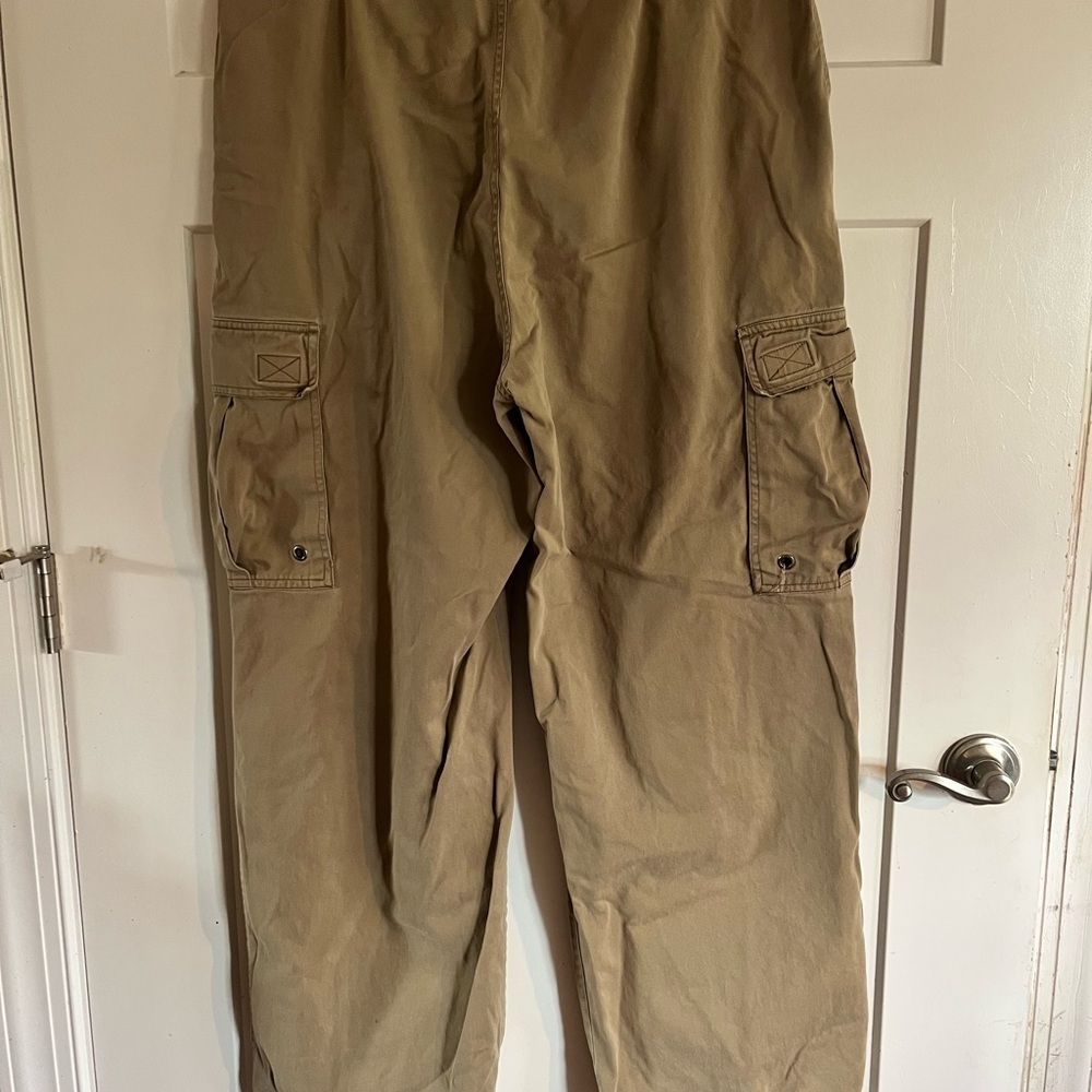 Vintage Y2K Abercrombie & Fitch Low Rise Cargo Paratrooper Parachute Pants Sz L - Picture 4 of 7